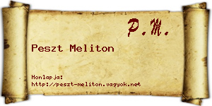 Peszt Meliton névjegykártya
